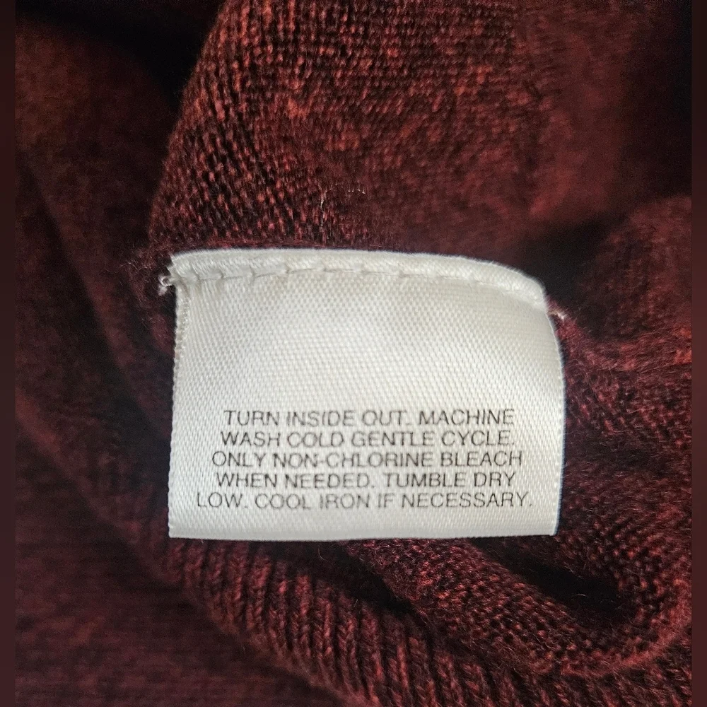 David Taylor Mens Dark Red Long Sleeve Pullover V-neck Sweater Size Small